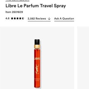 YSL Libre Le Parfum travel size spray .33 fl oz